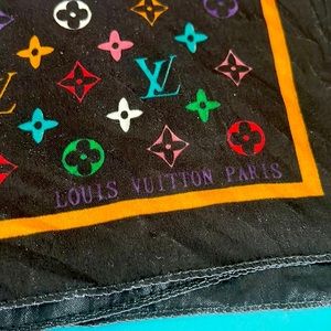 LV Monogram Silk Scarf Rainbow Colors